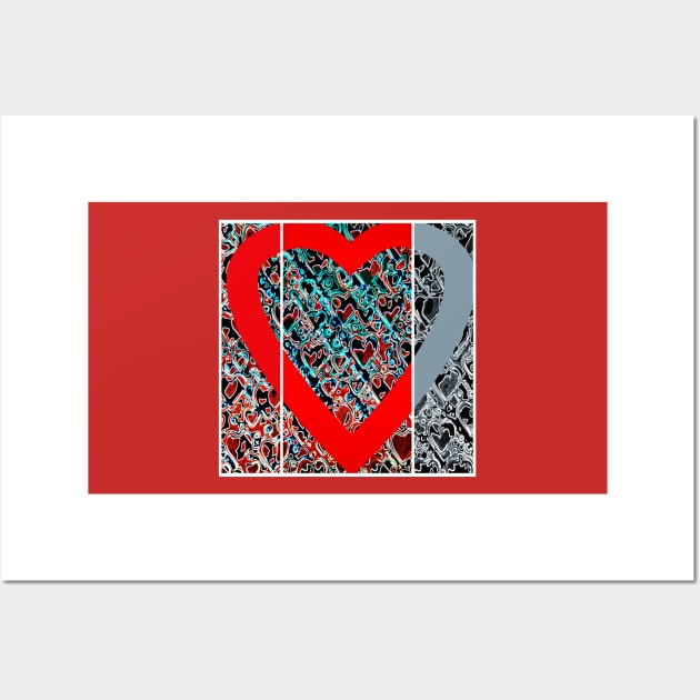 Hearts a plenty x 3 Wall Art by bywhacky